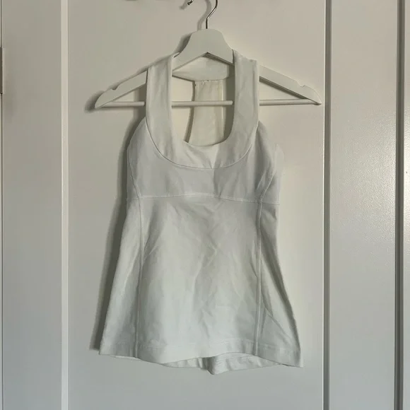Lululemon White Racerback Tank - Picture 1 of 10